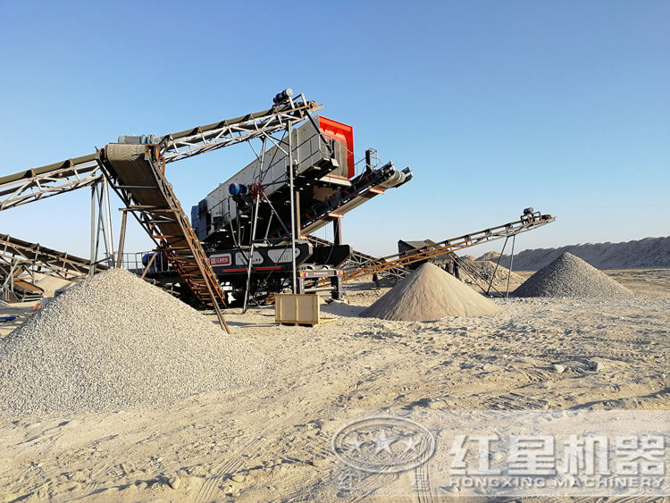 移動制砂機(jī)生產(chǎn)圖，多種制砂規(guī)格可以選擇